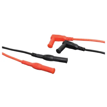 Suitable for connecting P 0408 and P 0409 test probes to standard DMM inputs. Each plug may be"piggy backed" to additional test probes. 
Sold in red & black matching pair. 1200mm length. 4mm in diameter. Voltage Rate Cat 3 1000V. Current Rate 10A.