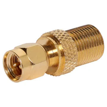 SMA male to F type female adaptor for connection between F type connection leads and SMA equipment.