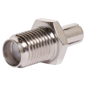 SMA female to TS-9 type male adaptor for connection between TS-9 type connection leads and SMA equipment.