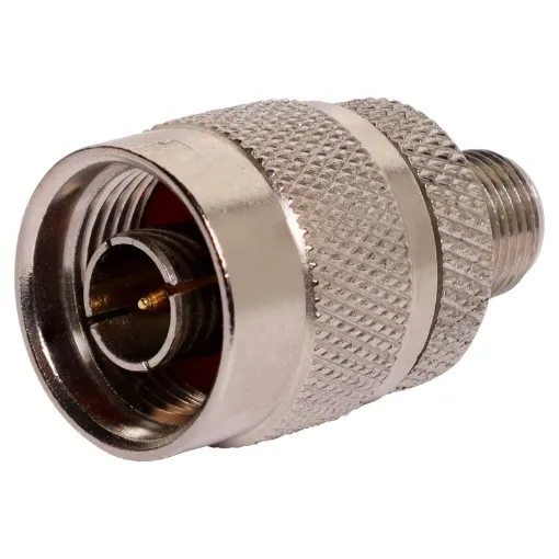 Interfaces F type coaxial equipment/leads with N type coaxial equipment/leads.