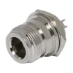 Panel Mount socket  to suit RG58 coax.
As used in RF 2-way radio communications equipment. Requires 15mm panel hole.