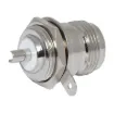 Panel Mount socket  to suit RG58 coax.
As used in RF 2-way radio communications equipment. Requires 15mm panel hole.