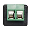 Two way screw terminal to 2.5mm Male DC socket.