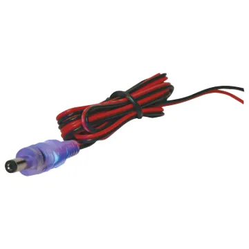A 2.1mm DC plug featuring LEDs which sense the polarity of the power connection. The plug lights up blue for correct DC polarity, red for incorrect DC polarity and purple for AC voltage. Ideal for connecting power to cameras at the end of cable runs. 5-30