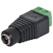 Two way screw terminal to 2.1mm DC male socket.