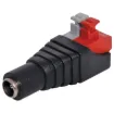 Two way spring terminal to 2.1mm Male DC socket.