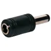 DC power adaptor. 2.1mm socket  to 2.5mm plug. Adaptor shaft length 14mm.