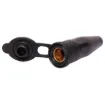 As used in many 4WD, RV and caravans. Ideal connector for DC power in vehicles. Rated at 8A (contacts rated at 16A). Cable entry 7.5mm. Both fitted with 6.4mm spade connectors.