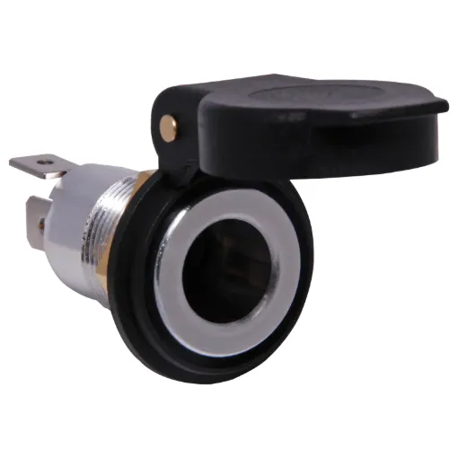 As used in many 4WD, RV and caravans. Ideal connector for DC power in vehicles. 12V 15A rated.  Fitted with 6.4mm spade connectors.