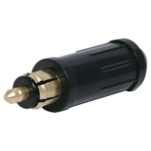 Great for connecting DC power in cars and 4WDs. Locking design prevents disconnection due to vibration. Suits Merit sockets. 15A rated contacts.  Cable entry 7.5mm. Screw terminal connections (16AWG max).