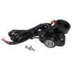 Includes pre terminated wiring harness for quick hook up. 2.1A max output.