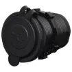 Connects directly to 12V with included flyleads. Fitted with rubber cap to prevent moisture and dust ingress. 3.1A DC max current (shared between the two USB ports). Waterproof, heat resistant and oil proof. Ideal for a range of electronic goods.