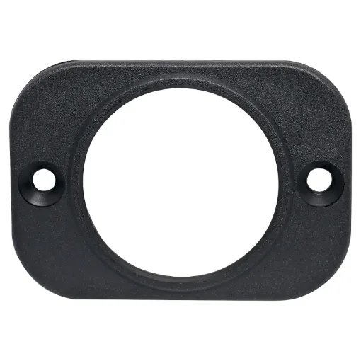 A flush panel mount facia with a hole suitable for mounting P 0675 car accessory socket, P 0677 dual usb charger and P 0672 volt meter. 63W x 43Hmm.