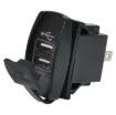 Connects directly to 12-24V with i6.8mm spade terminals. Fitted with rubber cap to prevent moisture and dust ingress. Designed to mount directly in a modern dashboard blanking panel.