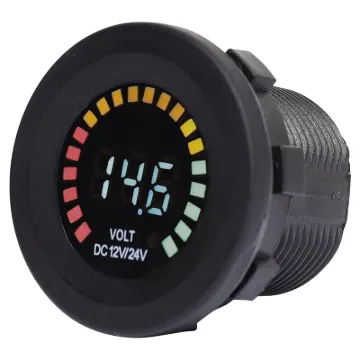 Voltmeter with capacity graph suitable for 12V or 24V battery systems. Designed to fit P0679-81, but can also be used standalone. 29mm mounting hole. 52 mm thread length. 5-30V input.