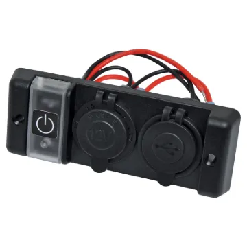 A flush panel mount facia with usb and car accessory with on/off switch