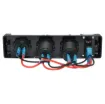 A flush panel mount facia with usb, car accessory and voltmeter with on/off switch
