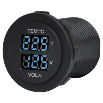 Includes temperature sensor with 2m cable. Measures 6-30V DC. 29mm mounting hole. 19mm thread length. -10°C to 100°C.