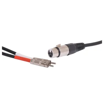 Unbalanced XLR Female to Dual RCA Plug, 1m