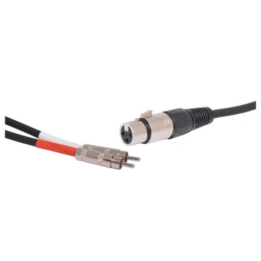 Unbalanced XLR Female to Dual RCA Plug, 1m