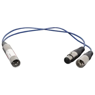 Connects inline to reduce signal noise and hum. Isolated XLR male to XLR female and XLR male.