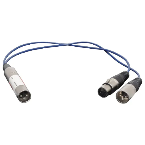 Connects inline to reduce signal noise and hum. Isolated XLR male to XLR female and XLR male.