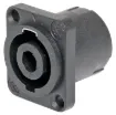Heavy duty 4 pin connectors as used on professional amplifiers and speaker boxes. Handles up to 30A current. Compact rectangular type for use on amplifier rear panels.