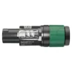 The Neutrik NL4FXX-W-S 4-pole speakON cable connector has a screw terminal assembly and chuck type strain relief for cable diameters 6 to 12 mm.