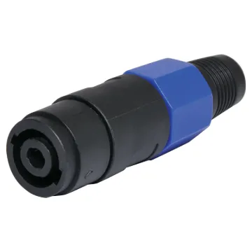 Heavy duty 4 pin plug as used on professional amplifiers and speaker boxes. Handles up to 30A current. Accepts up to 8mm dia. cable.