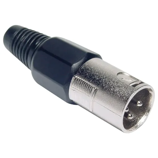 These XLR style connectors feature sturdy metal construction, high quality contact inserts and strain relief grommets on the line connectors. The plugs have an internal sleeve which tightens around the cable as the plug is screwed together, securing the c