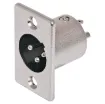 These XLR style connectors feature sturdy metal construction, high quality contact inserts and strain relief grommets on the line connectors. The plugs have an internal sleeve which tightens around the cable as the plug is screwed together, securing the c