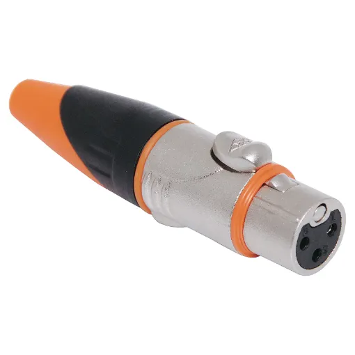 These XLR style connectors feature sturdy metal construction, high quality contact inserts and strain relief grommets on the line connectors. The plugs have an internal sleeve which tightens around the cable as the plug is screwed together. IP67 rated.