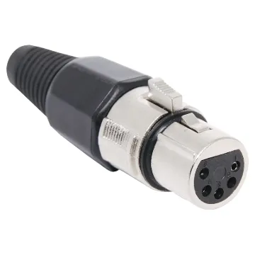 These XLR style connectors feature sturdy metal construction, high quality contact inserts and strain relief grommets on the line connectors. The plugs have an internal sleeve which tightens around the cable as the plug is screwed together, securing the c