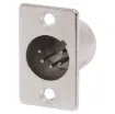 A 5 pin male panel mount XLR connector.