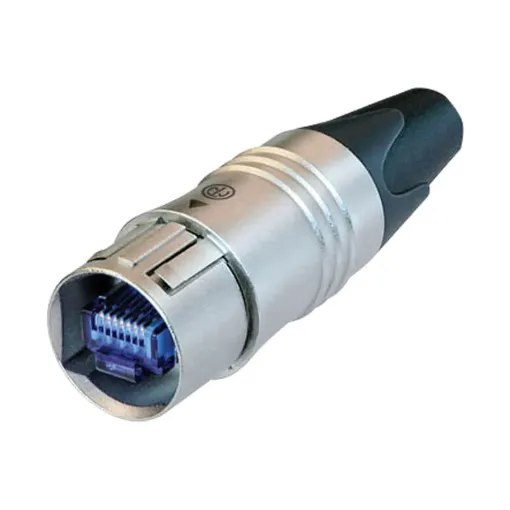 RJ45 Cat6 Line Plug in diecast Neutrik® housing Neutrik® part no. NE8MC6-MO. For matching chassis connector, see Neutrik NE8FDY-C6 (P 0830).