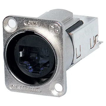 D series shielded Cat6 RJ45 chassis connector. 

NE8FDY-C6