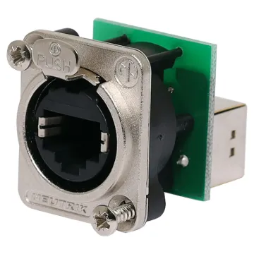 'back to back' RJ45 socket for easy termination on patch panels.