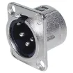Neutrik 3 Pin Chassis XLR male connector. 

Neutrik connectors are made from rugged diecast aluminium and are designed to be compact yet stand up to the rigours of everyday use. RF shielding via 3 point contact to shell. Fitted with threaded M3 mounting