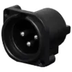 Straight pin PCB mount XLR connectors. These have the same mounting depth as our P 0221 and P 0222 PCB mount RCA sockets, making these ideal for  audio input boards.
