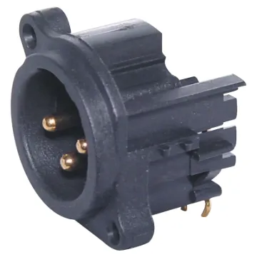 XLR 3 pin 90 deg PCB Compact Male
