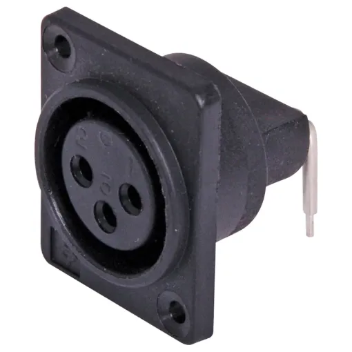 90 deg. PCB mount XLR Female connector