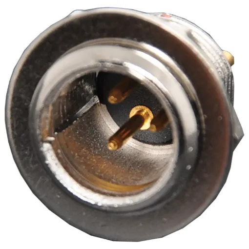 3 Pin Chassis Male. Mounting hole 11mm diametre.