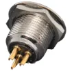 3 Pin Chassis Male. Mounting hole 11mm diametre.