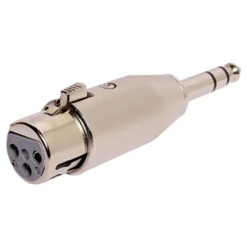 TRS 6.35mm jack plug to XLR 3 pin female. Suitable for balanced signals.