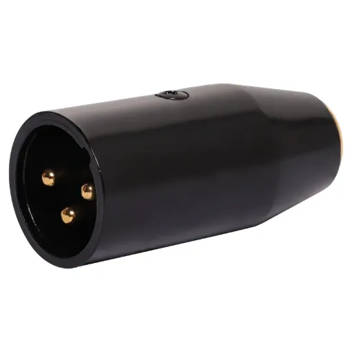 Accepts a female mini 3 pin XLR, allowing it to plug into a full size standard female 3 pin XLR.