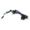 Multi-colour reusable leads for prototyping and working with development shields. Pin to pin (male to male) type. 65 pieces.