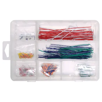 Multi-colour reusable leads for prototyping and working
with breadboards. Assorted lengths in a handy
plastic case with separate compartments. P 1014A is
the perfect size for students. Includes 350 piece