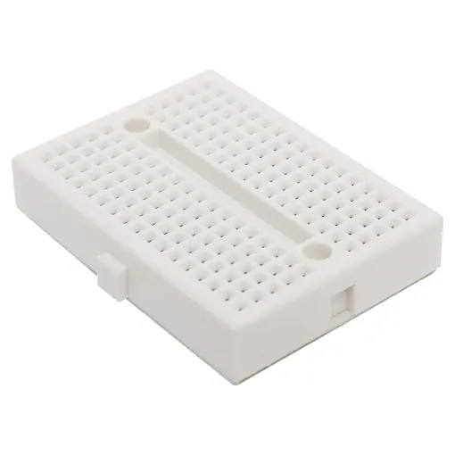 Designed specifically to fit between the headers of an 'Arduino Shield board' for easy prototyping. Standard 0.1 inch spacings. Accepts all ICs, transistors, diodes, LEDs and passives. Uses solid hook up wire for interconnections.