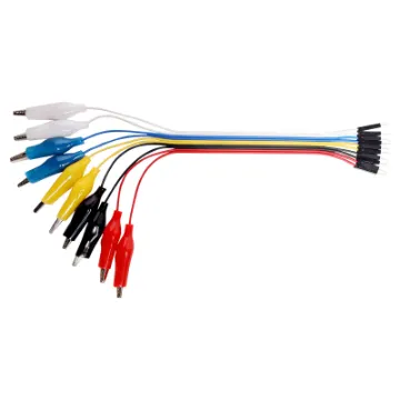 Handy test leads. Pack of 10.  Contains: two of each yellow, red, white, black and blue