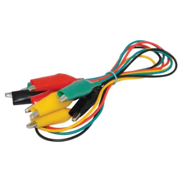 Pack of 4 x 600mm large croc clip leads. Contains one of each red, green, yellow and black.